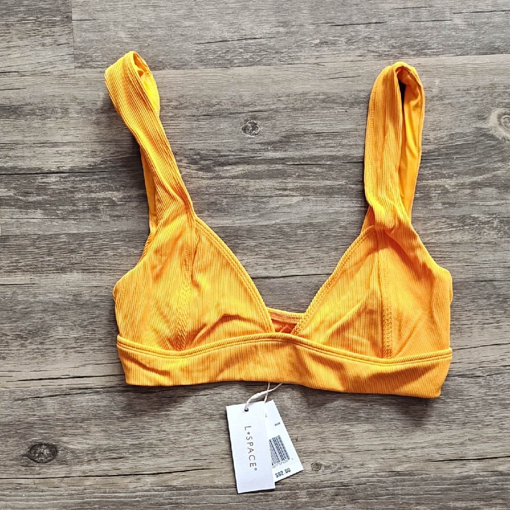 NWT L Space Ribbed Hailey Bikini Top. Size L